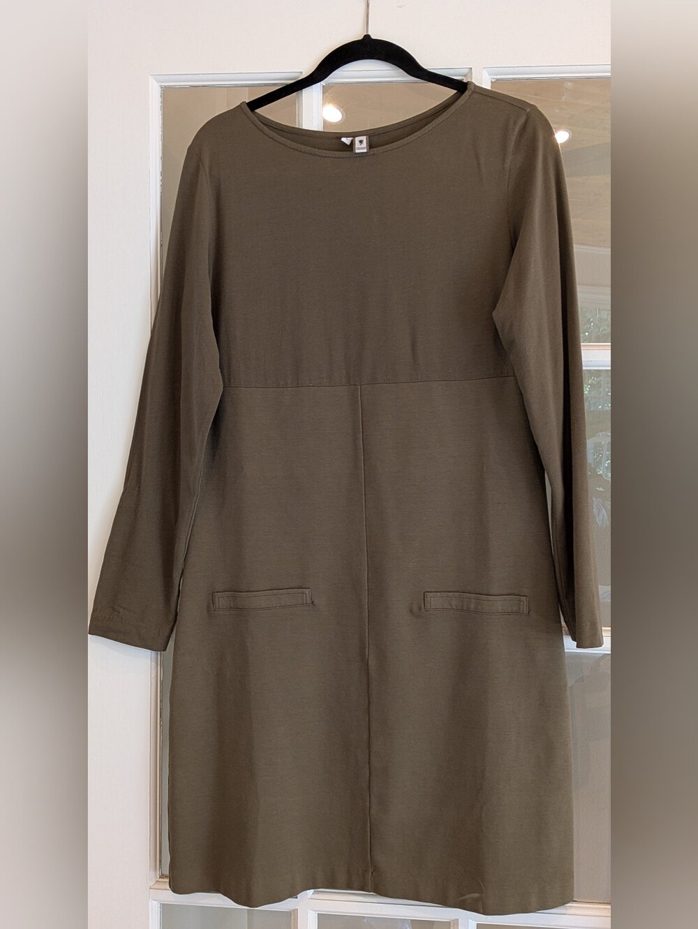 European Culture - Olive Green Long Sleeve Shift Dress
